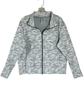 Zyia Active Grey And White Full Zip Sweatshirt
